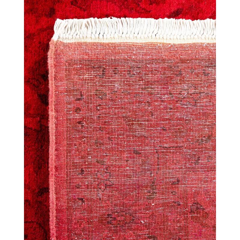 Fine Vibrance, One-of-a-Kind Hand-Knotted Runner Rug - Red, 3' 1" x 5' 2" - 3' 1" x 5' 2"
