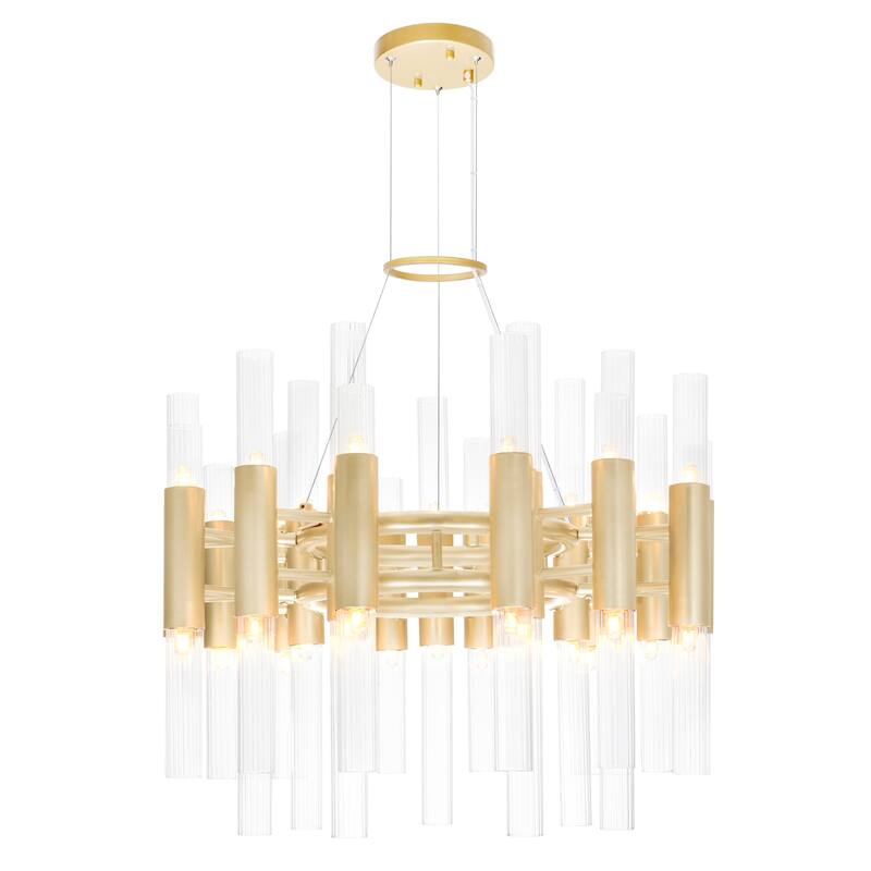 Orgue 42 Light Chandelier With Satin Gold Finish - Satin Gold - Satin Gold