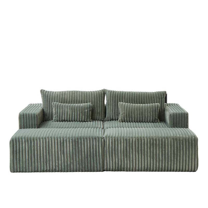 Oversized 87" Modular Sectional Lounge Chaise with 2 Ottoman