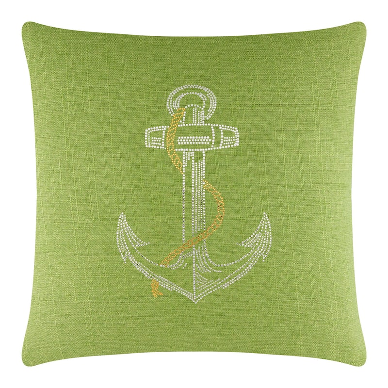 Sparkles Home Rhinestone Anchor Pillow - 20x20 - Lime