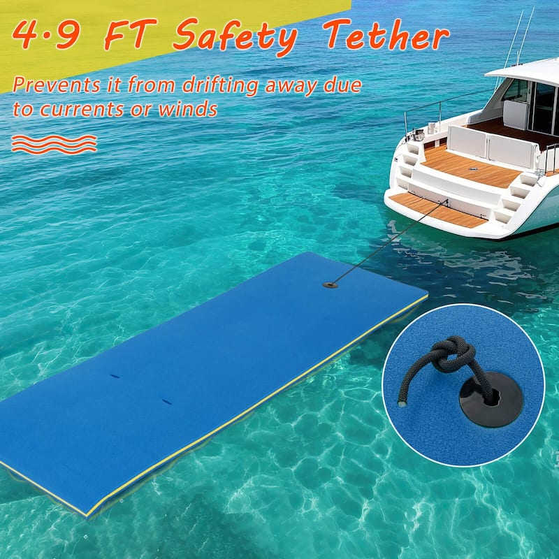 Costway 3-Layer Tear-Resistant Foam Floating Pad Island Water Sports