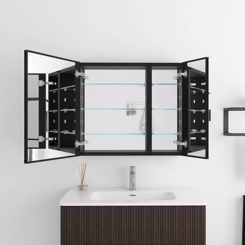 Rectangular Aluminum Medicine Cabinet with Mirror