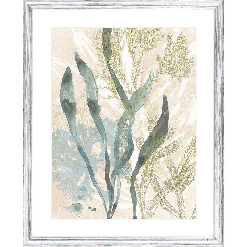 Vintage Ocean Jewels II Framed Art Giclee Under Glass - Blue - 41 X 33 X 1