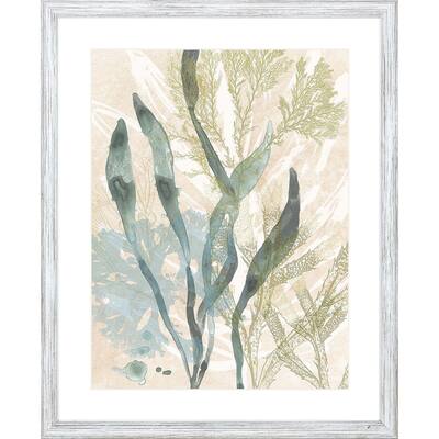 Vintage Ocean Jewels II Framed Art Giclee Under Glass - Blue