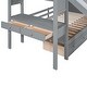 preview thumbnail 8 of 32, Twin over Twin Wood Bunk Bed with Storage Staircase and Slide,Desk with Storage Space