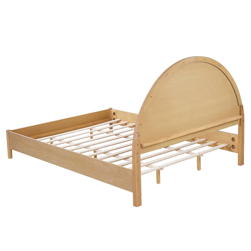 Christopher Knight Home - Modern Mid-Century Wooden Platform Bed with Arched Headboard