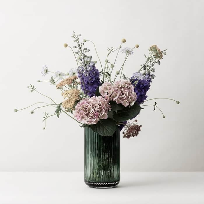 Lyngby Porcelæn Mouth Blown Glass Vase, Copenhagen Green