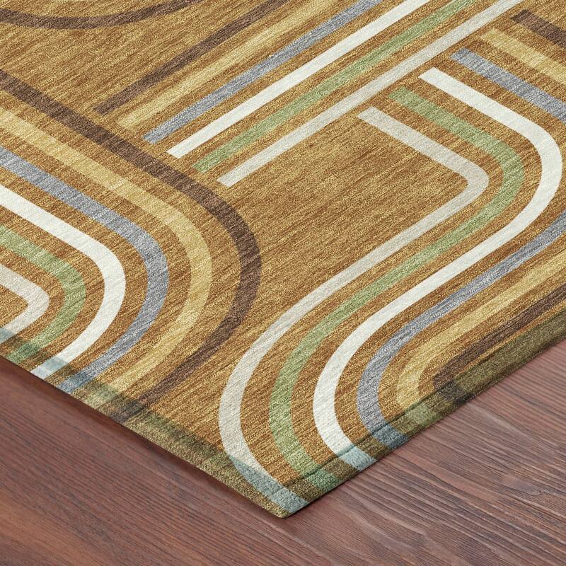 Machine Washable Indoor/ Outdoor Modern Leawood Chantille Rug