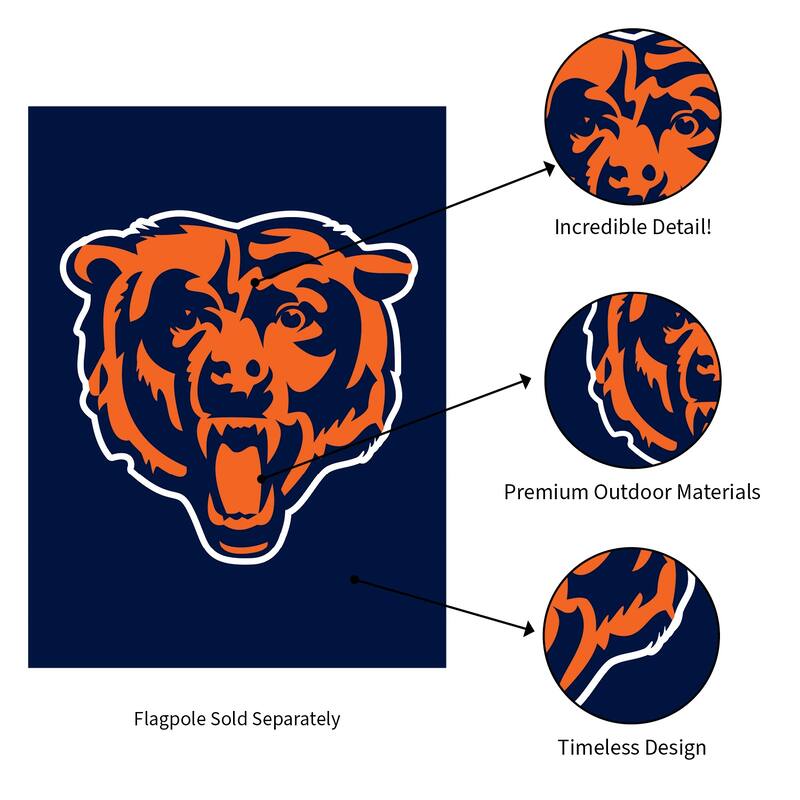 Applique Flag, Garden, Chicago Bears