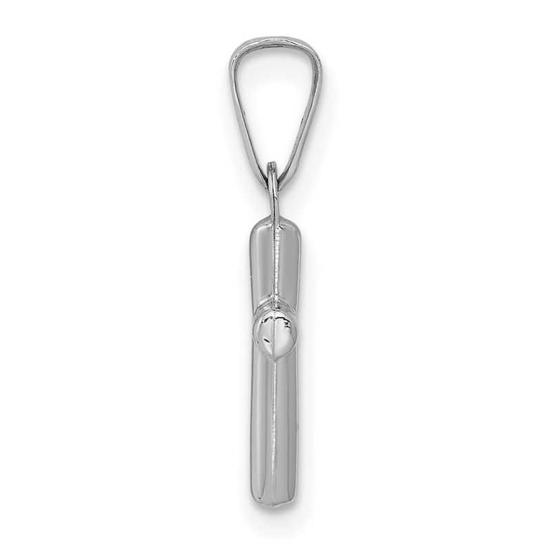 Curata 14k White Gold 18" Very Small Polished Cross Pendant Necklace - 8x13.5mm
