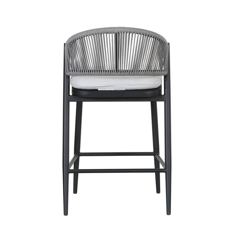 Christopher Knight Home - Beverly Outdoor Counter Stools with Scallop Backrest (Set of 4) - Iron