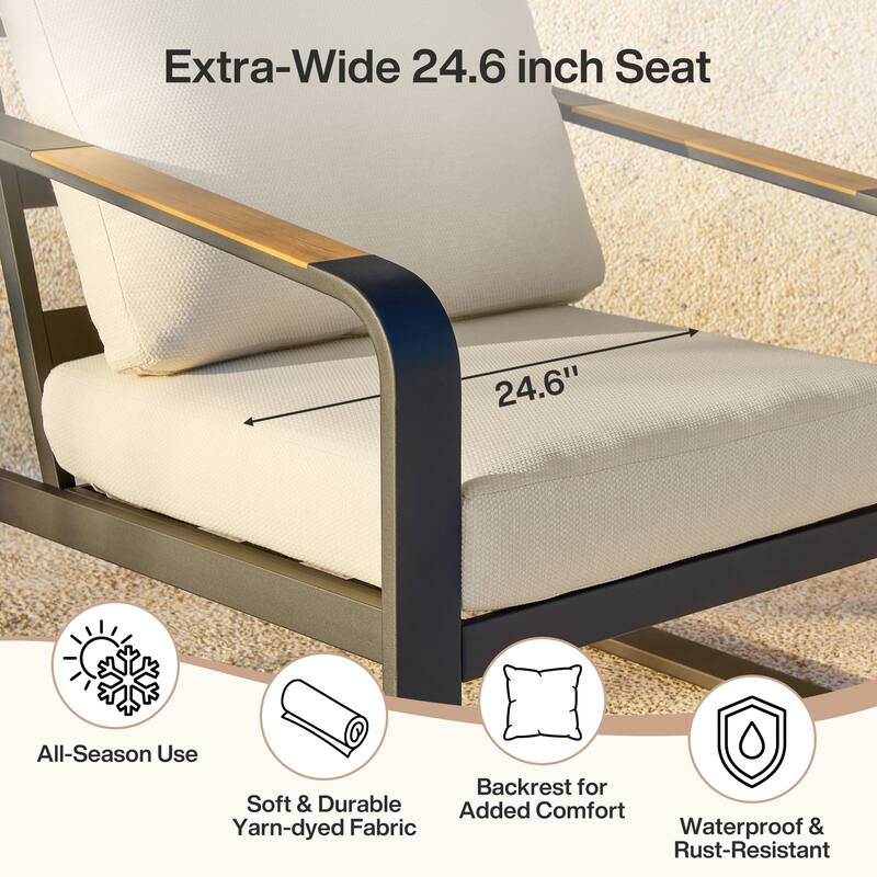 Outdoor Patio Conversation Sofa Set with Cushions