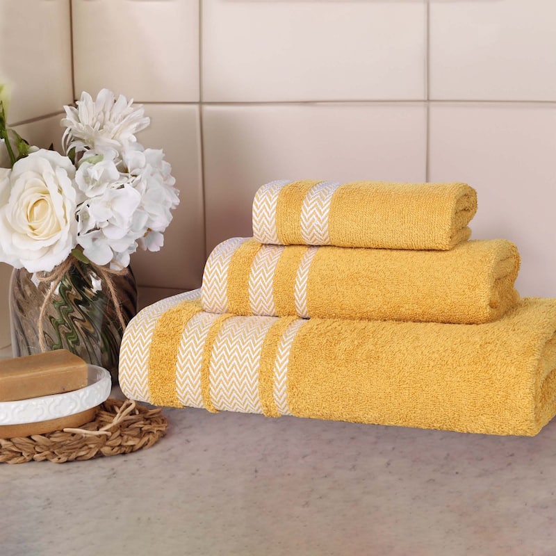 Superior Hays Cotton Medium Weight 3 Piece Bathroom Towel Set
