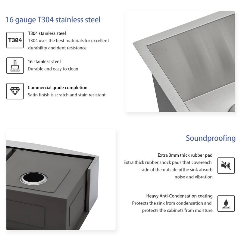 Farmhouse 16 Gauge Double Bowl Stainless Steel Kitchen Sink in Brushed Nickel