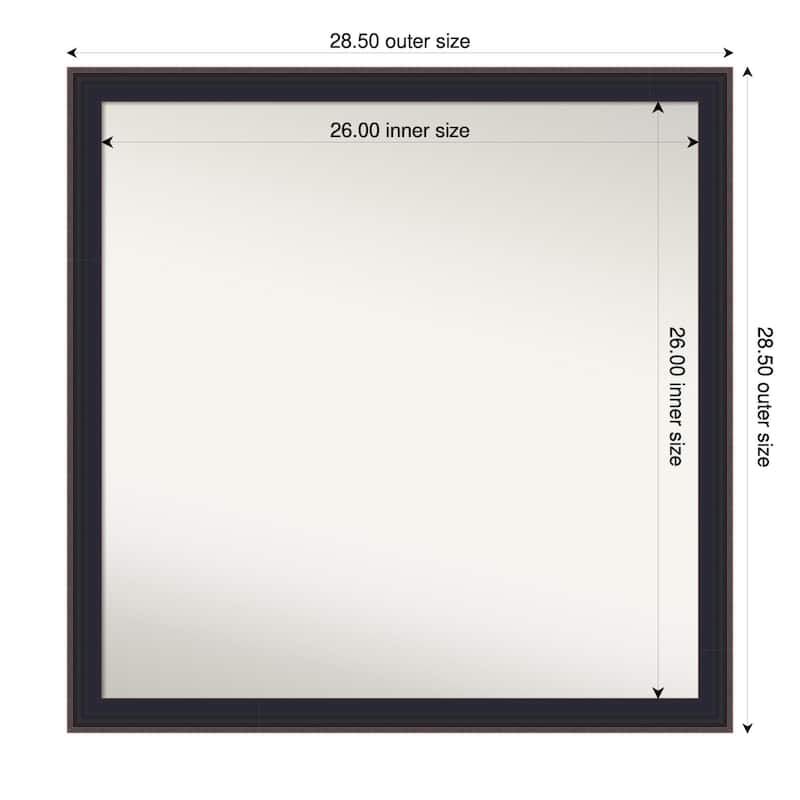 Havana Black Bronze Non-Beveled Framed Wall Mirror - Havana Black Bronze - 29 x 29 in