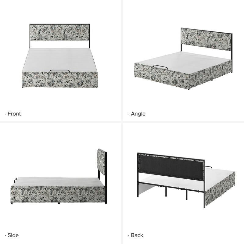 Oliver Modern Washable Slipcover Bed Upholstered Metal by HULALA HOME