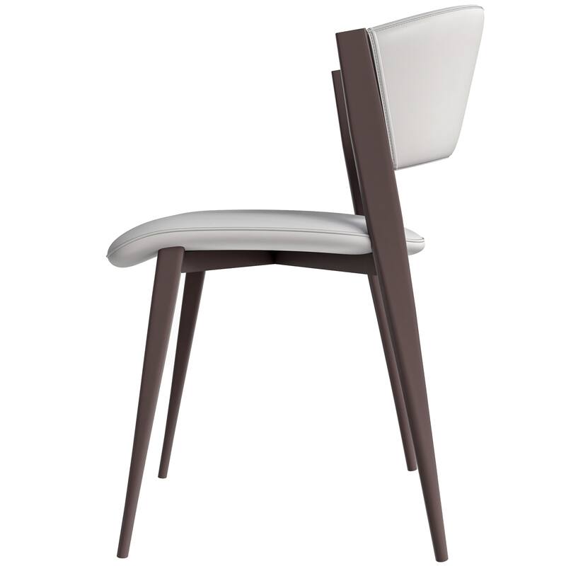 Leather Dining Chairs with Iron Legs and Open-Back Design Aspen Series Set of 2