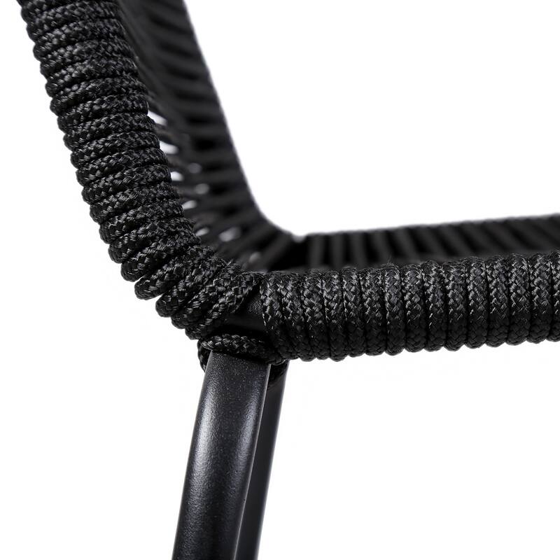 Shasta Metal and Rope Outdoor Patio Stackable Dining Chairs - Set of 2