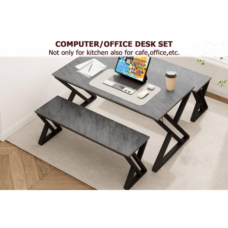 Dining Table Benches Set for 4