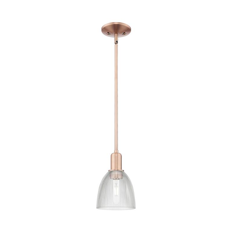 Innovations Lighting Endless Possibilities Arcadia - Castile - 1 Light 6" Stem Hung Mini Pendant - Clear/Antique Copper