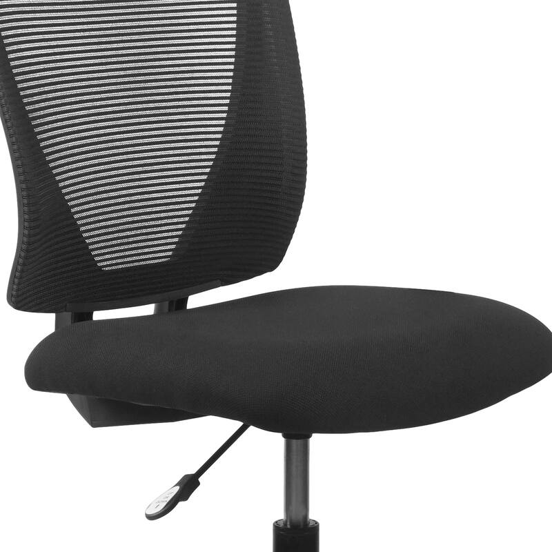Mid-Back Mesh Drafting Chair with Fabric Seat and Adjustable Foot Ring