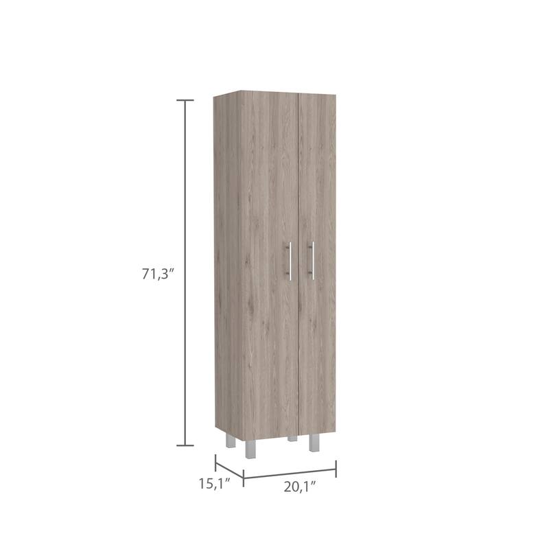 FM Furniture Norway Broom Closet Pantry with 5 Shelves