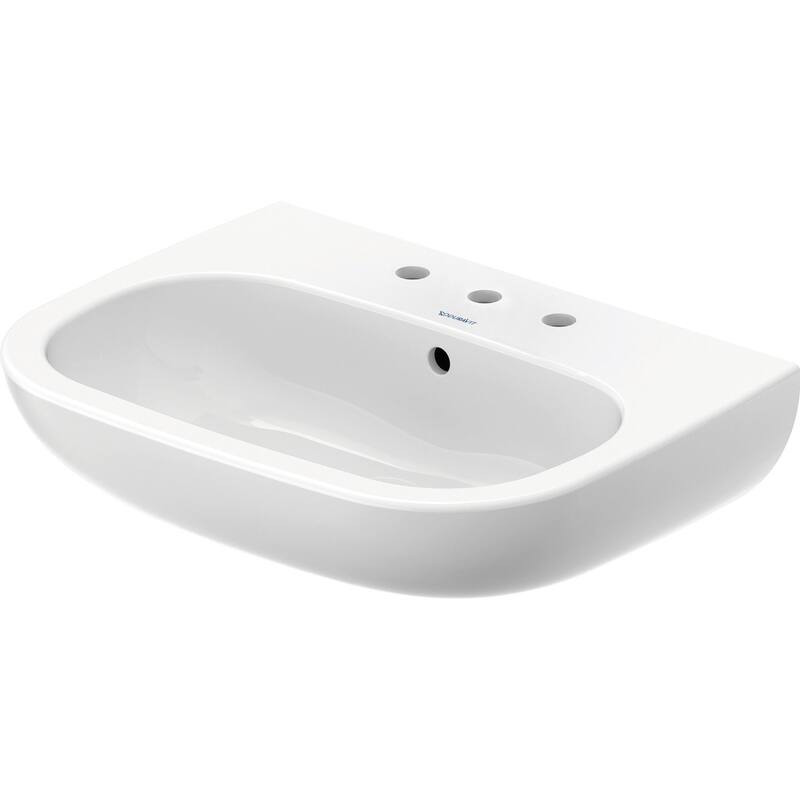 Duravit 231060872-3HOLE D-Code 23-5/8" Circular Ceramic Wall Mounted - White