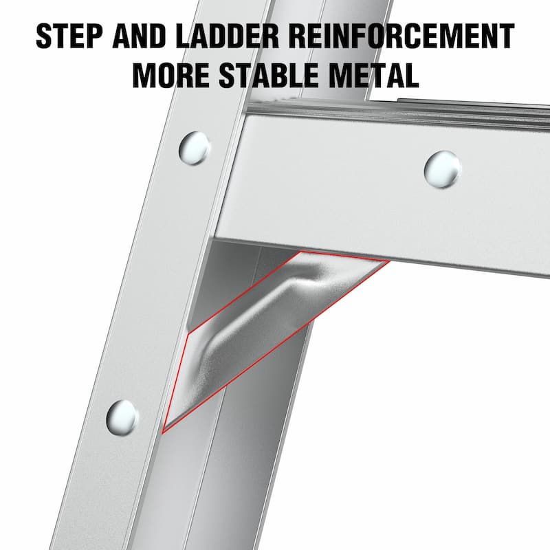 Household Aluminum Attic Ladder: 25" x 54", 375 lbs Capacity, Fits 7'8" to 10'3" Ceiling Heights