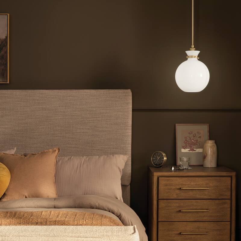 Kichler Lighting Laria 10.25 Inch 1 Light Pendant with Opal Glass in Champagne Bronze