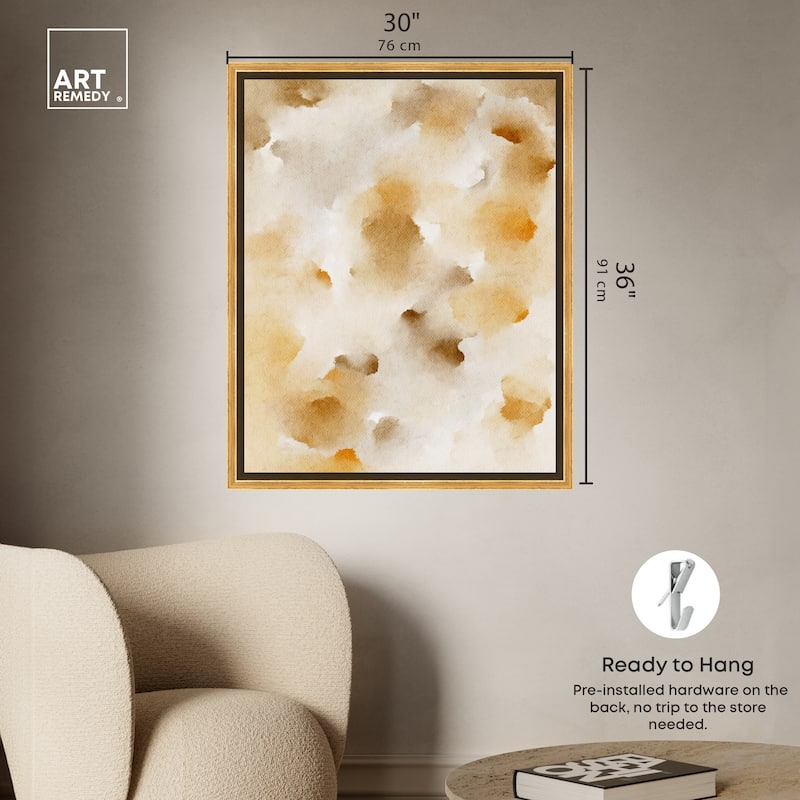 Art Remedy Pearls And Amber Framed Watercolor Boho Abstracts