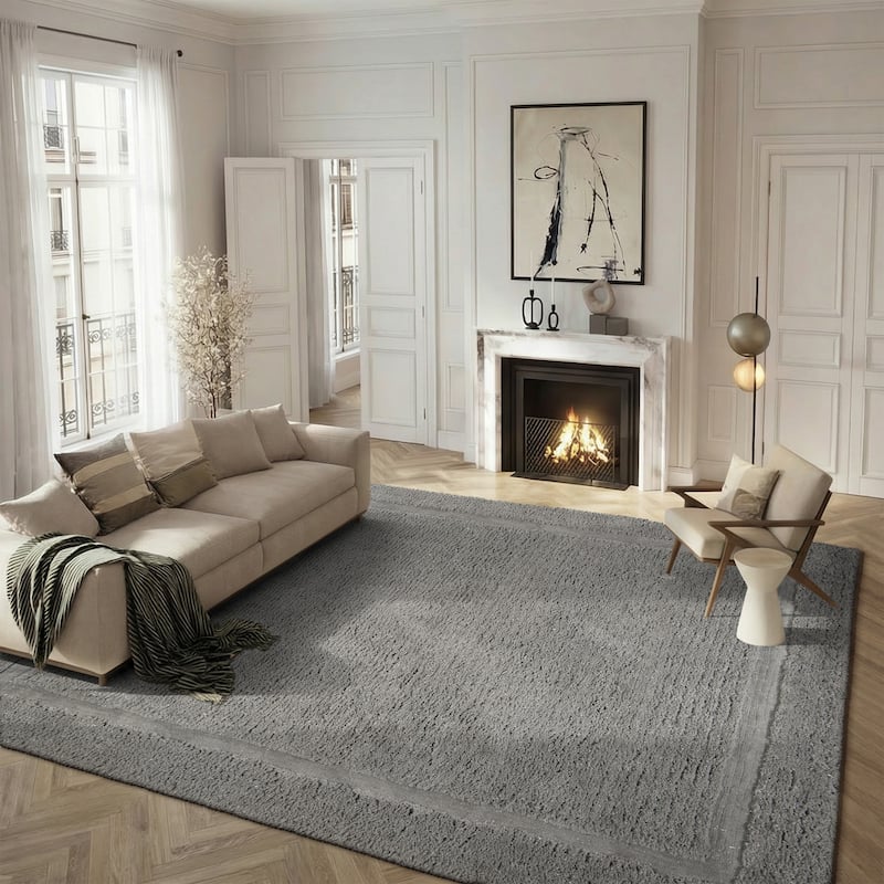 SAFAVIEH Handmade Glamour Shag Ammaria Casual Solid Polyester Rug