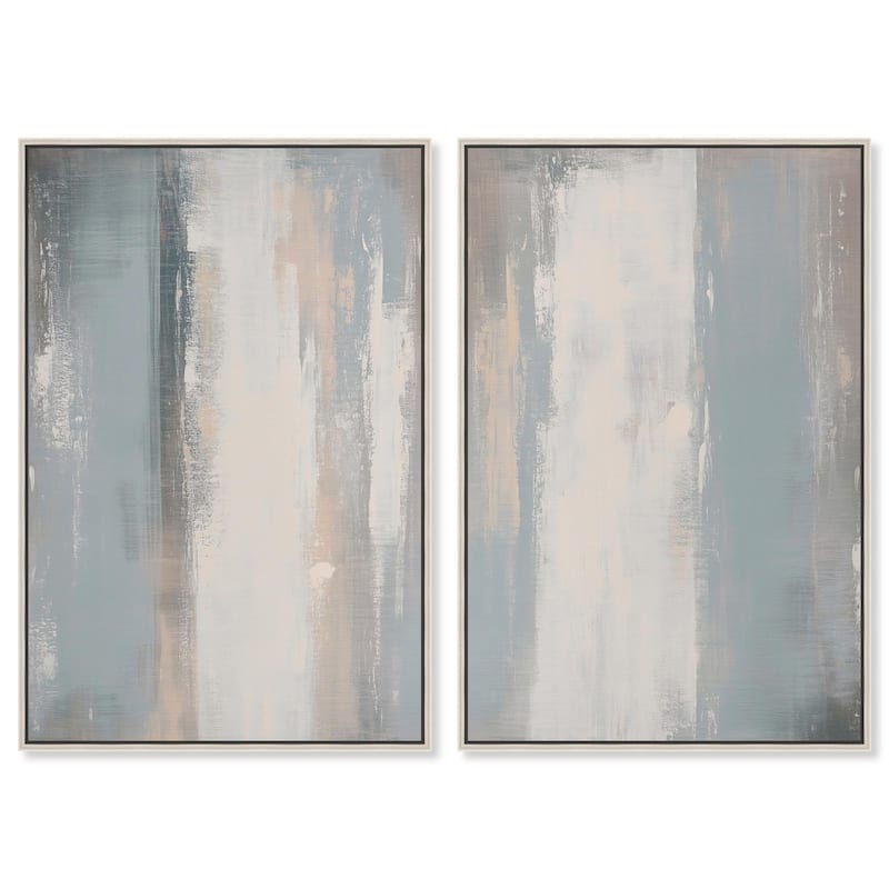 Neutral Ground Canvas Set of 2 by Art Remedy - 20" x 30" - Silver