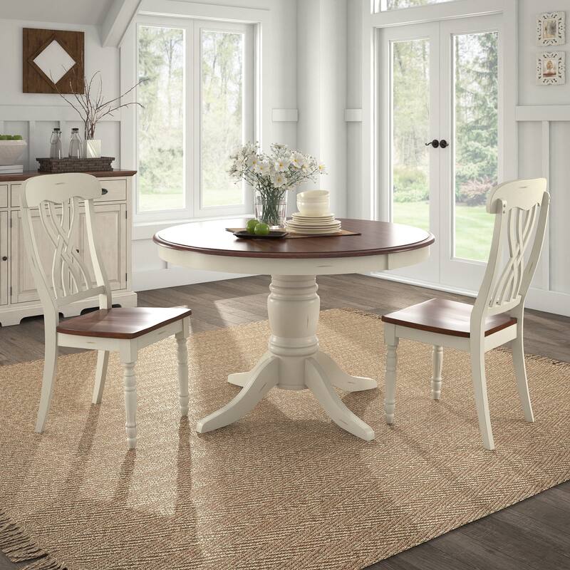 Brunico Two-Tone Round Dining Set