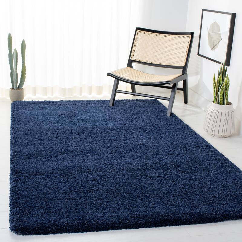 SAFAVIEH Milan Shag Maibritt 2-inch Thick Area Rug - 4' x 6' - Navy - Rectangle