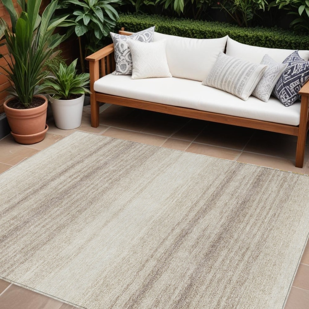 HomeRoots Abstract Transitional Rectangle Outdoor Rug
