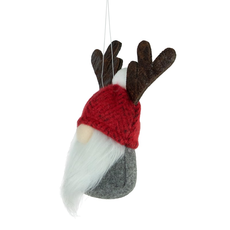 5 Red Gray Santa Gnome Moose Antlers Christmas Ornament Decoration