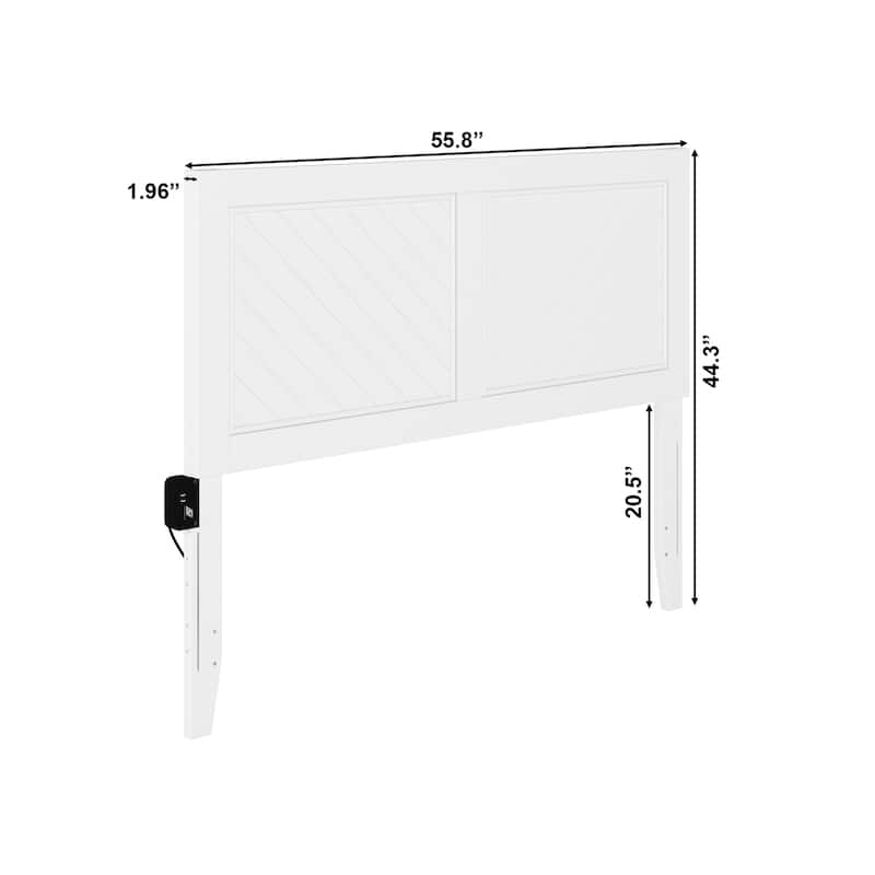 Rustic Solid Wood Farmhouse Full Headboard in White with Classic Farmhouse Design and Solid Build