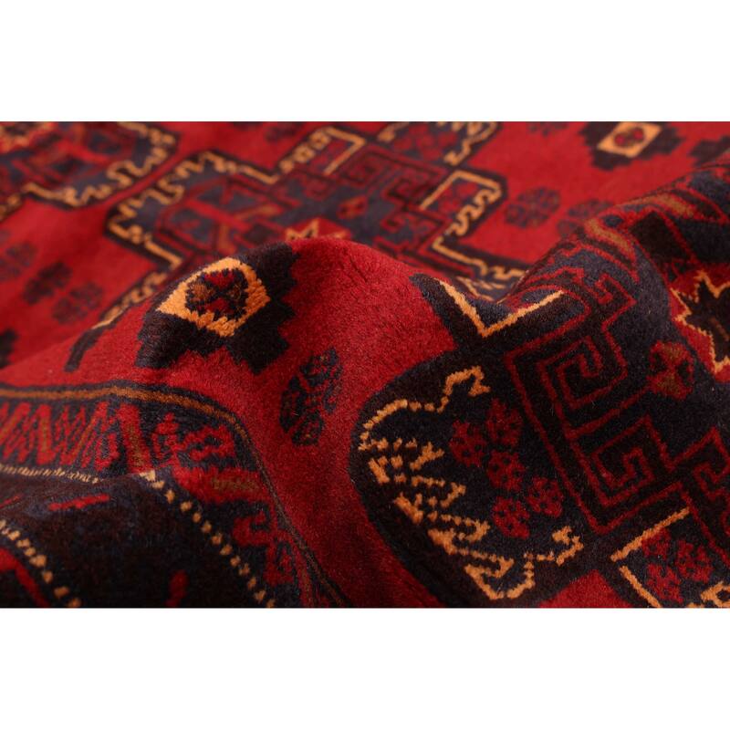 ECARPETGALLERY Hand-knotted Teimani Red Wool Rug - 3'10 x 6'6