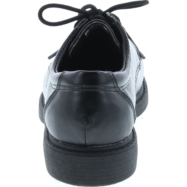 boys black slip on school shoes