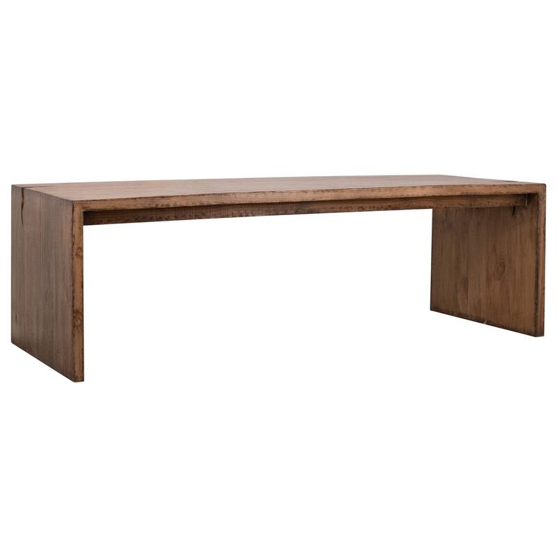 Evie Reclaimed Pine 94-inch Waterfall Style Dining Table with Cutout Detail