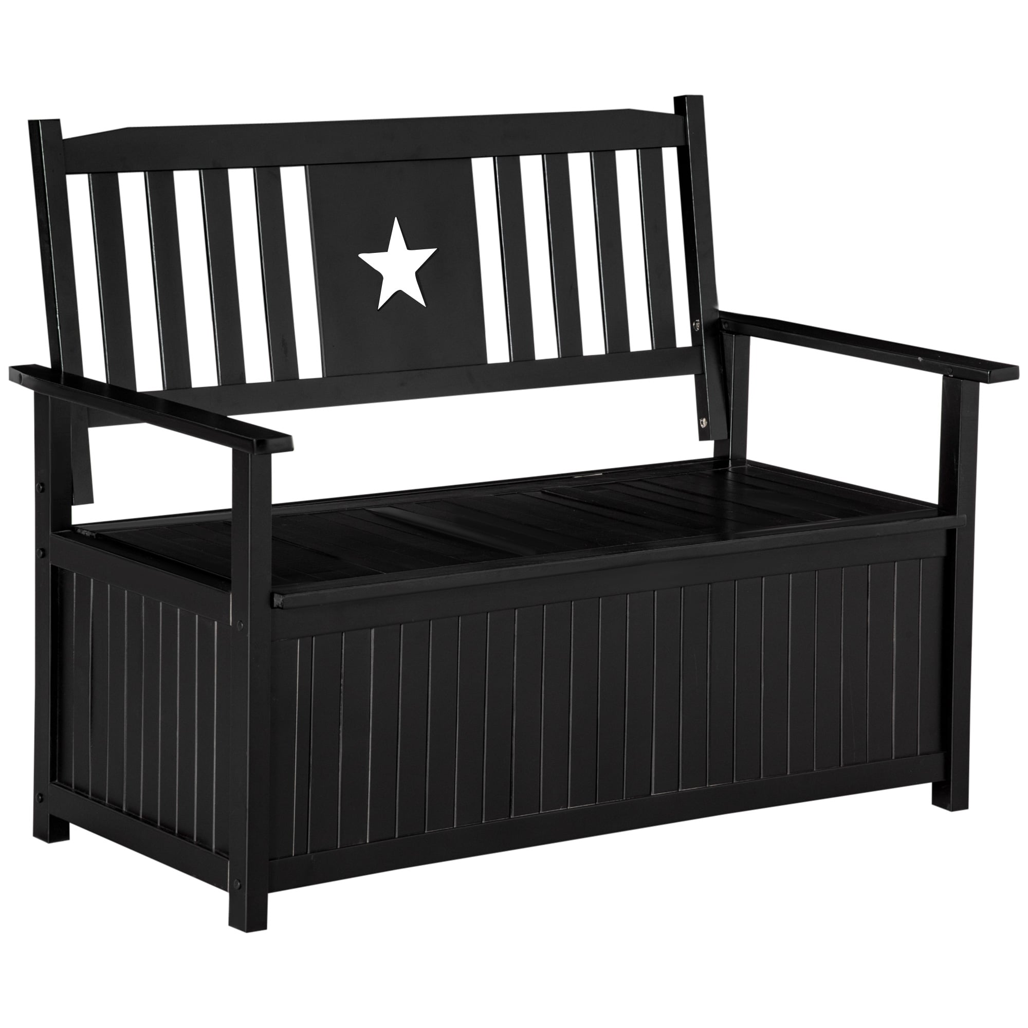 Outdoor Storage Bench, 43 Gallon Deck Box with Armrests, Outdoor Storage Box for Patio Furniture Cushions and Garden Tools