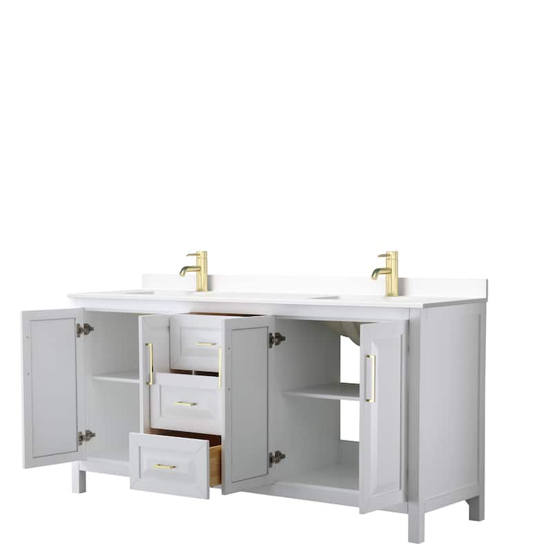 Daria 72 Inch Double Vanity, Cultured Marble Top