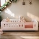 preview thumbnail 14 of 24, Twin Size Platform Bed with Guardrail and Semi-enclosed Fence White
