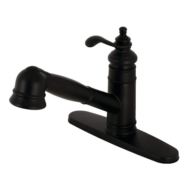 Kingston Brass Templeton 1.8 GPM Standard Pull Out Kitchen Faucet - Matte Black