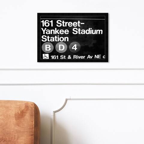 Oliver Gal 'Yankee Stadium' Cities and Skylines Framed Wall Art Prints United States Cities - Black, White