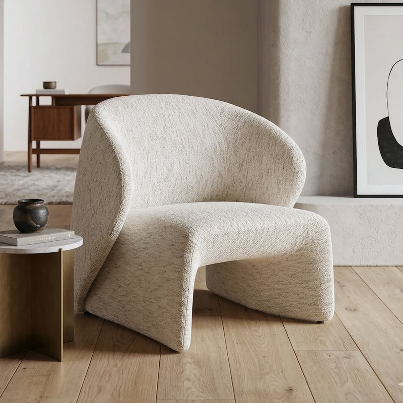 Furniture of America Premier Modern 31-inch Low Profile Premium Upholstered Fully Assembled Accent Chair - Alabaster White