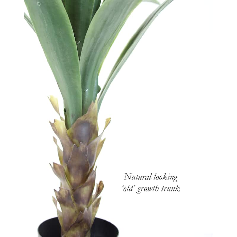The Mod Greenhouse Faux Green Agave Plant in a Black Matte Planter Pot - 36