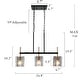 preview thumbnail 7 of 17, Kasy Modern 3-Light Textured Glass Chandelier Kitchen Island Lights for Dining Room - W 24.8" x D 4.7" x H 10.2"