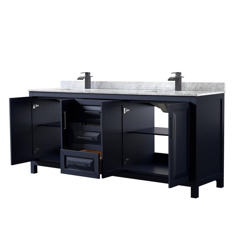 Wyndham Collection Daria 80" Free Standing Double Vanity Set with MDF