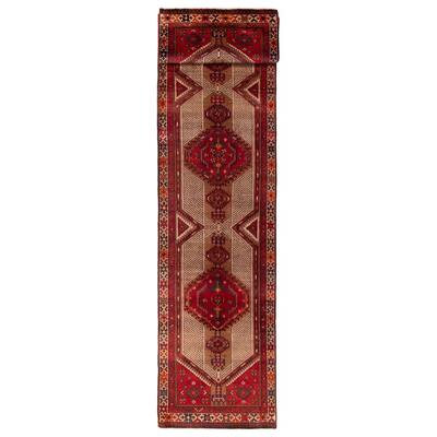 ECARPETGALLERY Hand-knotted Konya Anatolian Red Wool Rug - 3'2 x 13'6